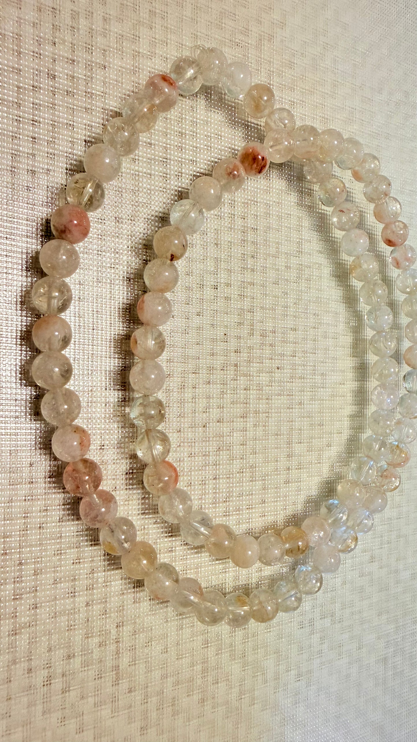 Phantom Quartz Bead Necklace – 7mm