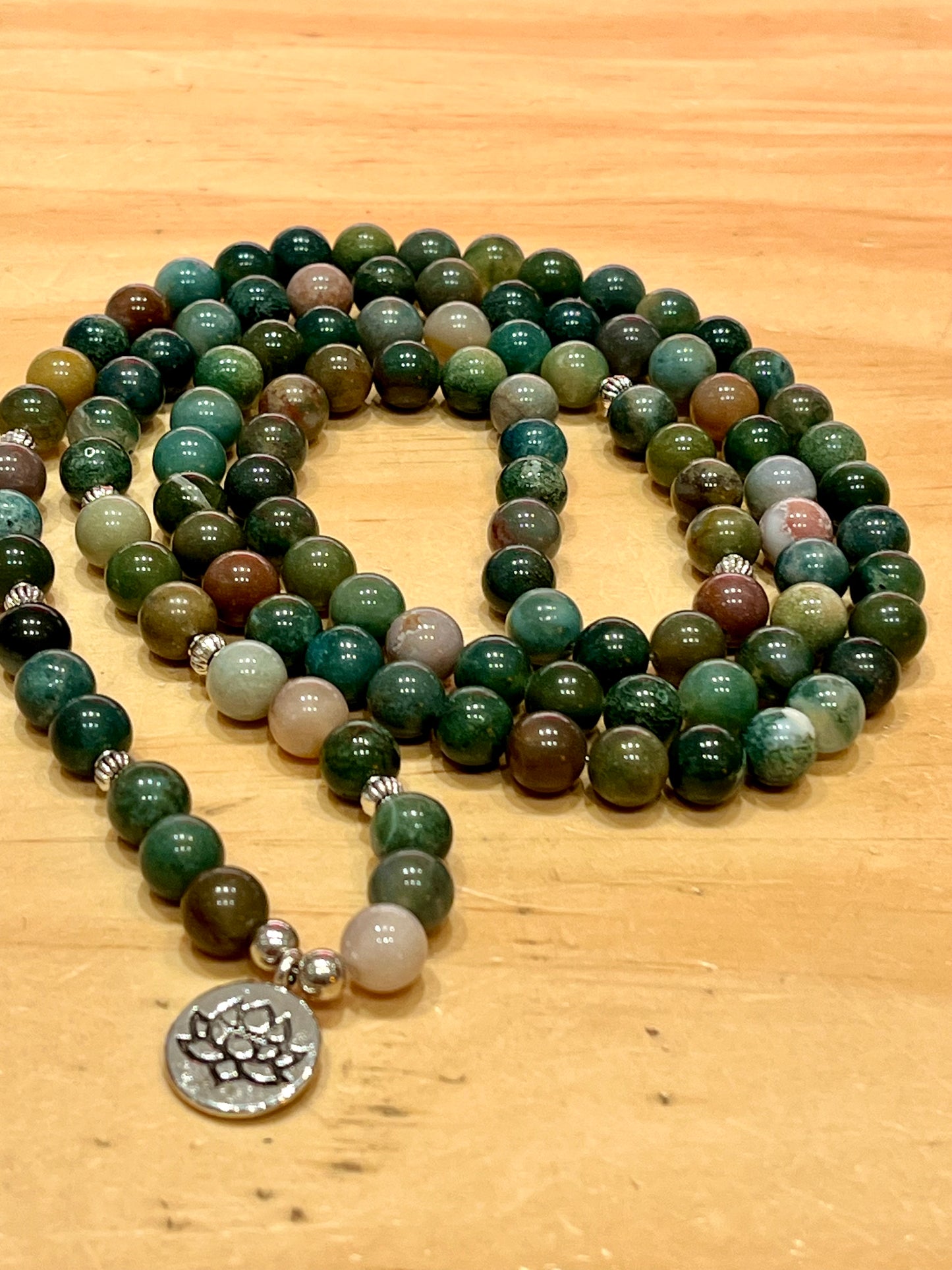 Moss Agate Mala 108 Beads