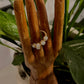 Natural Pearl and Gold Plated Adjustable Rings