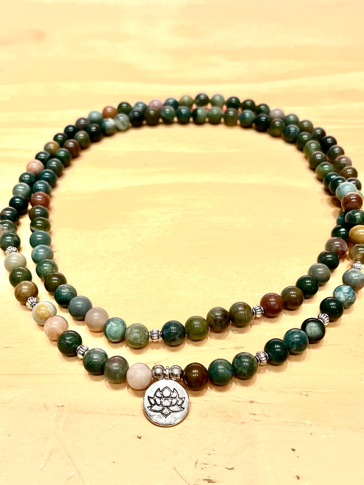 Moss Agate Mala 108 Beads