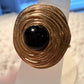 Obsidian Adjustable Gold Plated Waterproof Rings