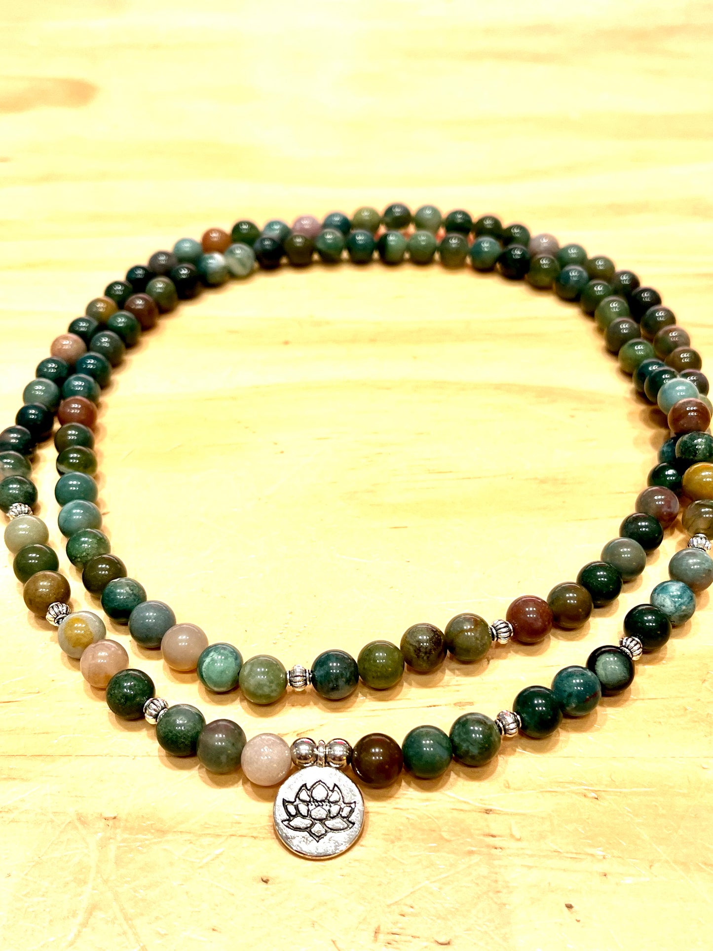 Moss Agate Mala 108 Beads