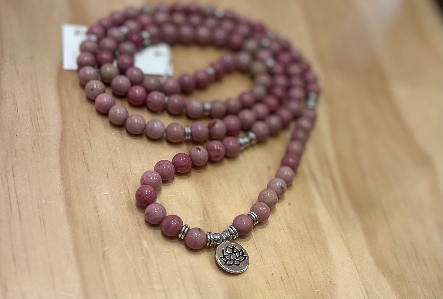 Rhodonite 8mm Mala 108 Beads