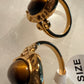 Rings Size 7 , Tiger Eye , Gold Plated, Waterproof