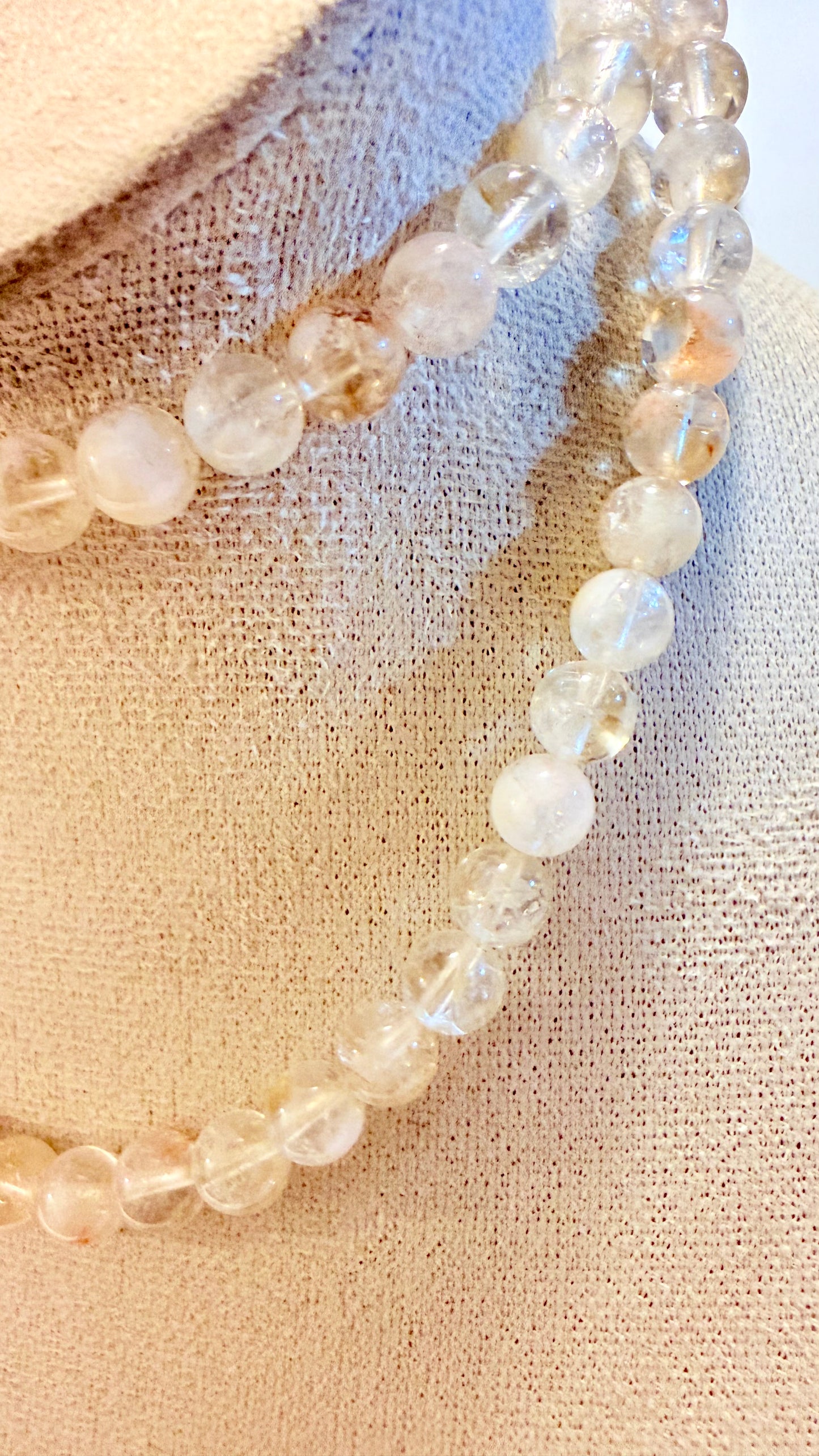 Phantom Quartz Bead Necklace – 7mm