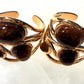 Three Natural Tiger Stones Gold Plated Waterproof Adjustable Rings
