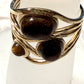 Three Natural Tiger Stones Gold Plated Waterproof Adjustable Rings