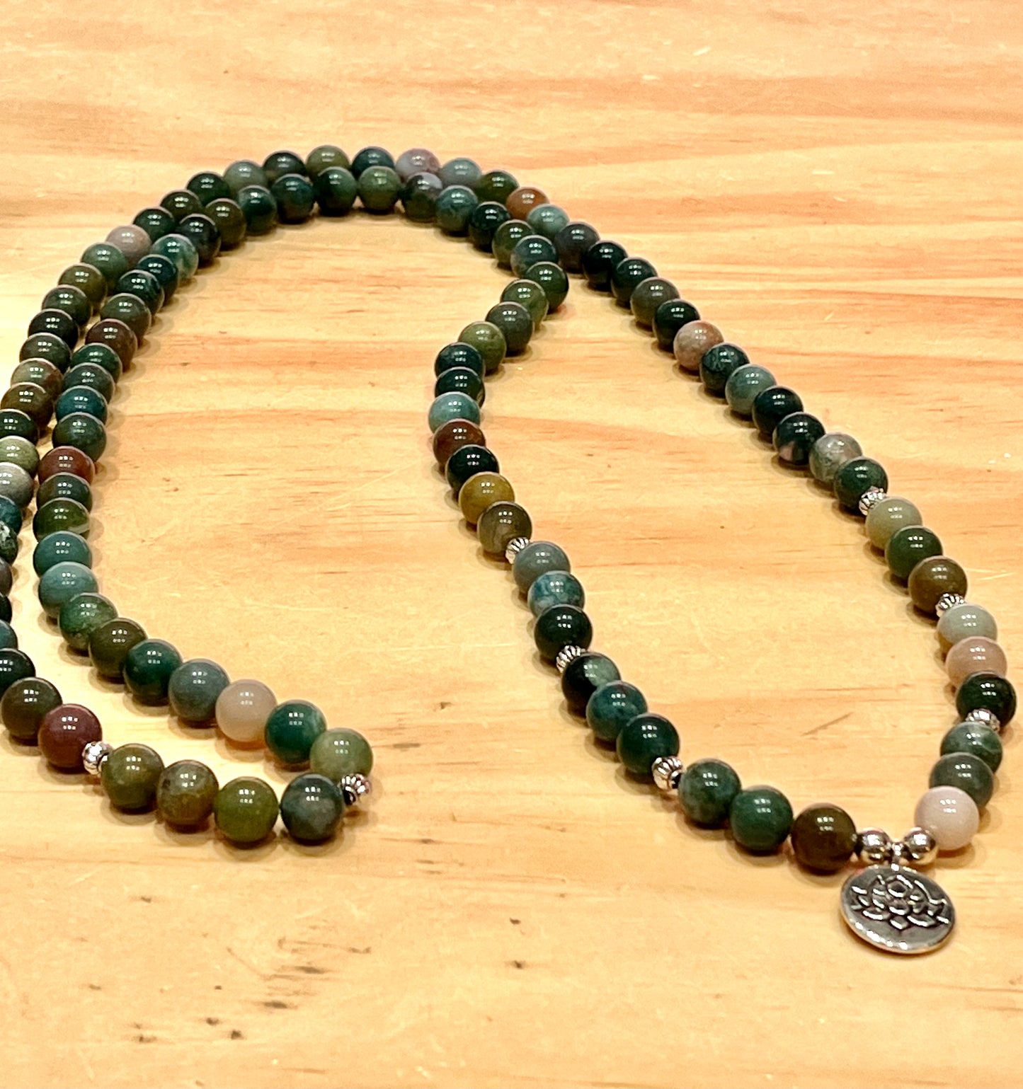 Moss Agate Mala 108 Beads