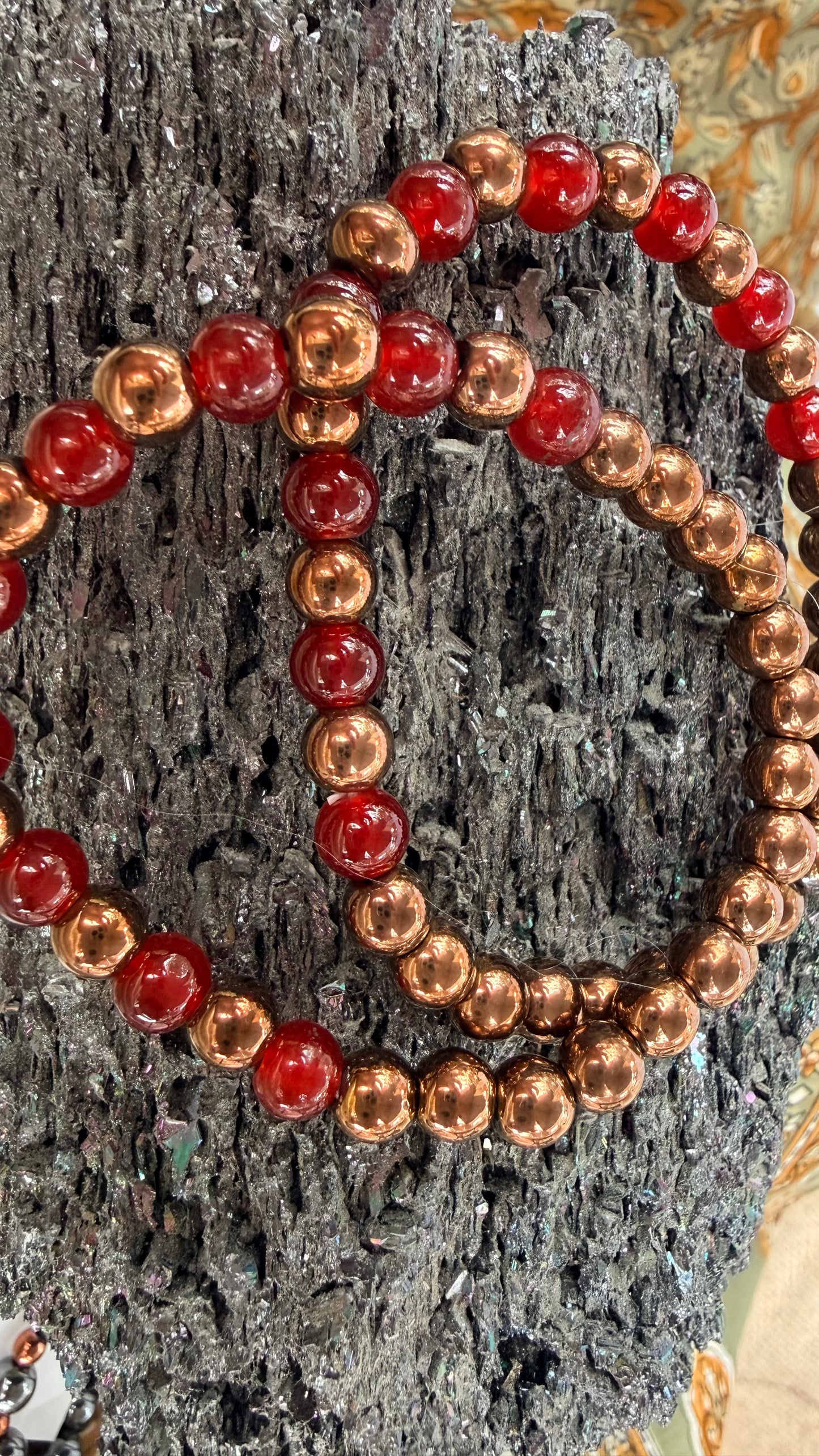 Copper & Carnelian Crystal Bracelet – 6mm