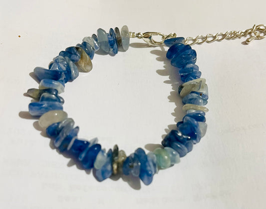 Natural Kyanite Crystals Chip Bracelets