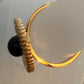 Black Obsidian 18k Gold Plated Adjustable Ring