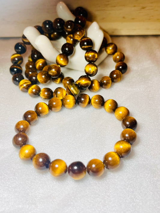 Yellow Tiger Eye 10mm Unisex Bracelet