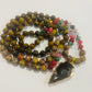 Tiger Eye and Rainbow Tourmaline Knotted 108 Mala