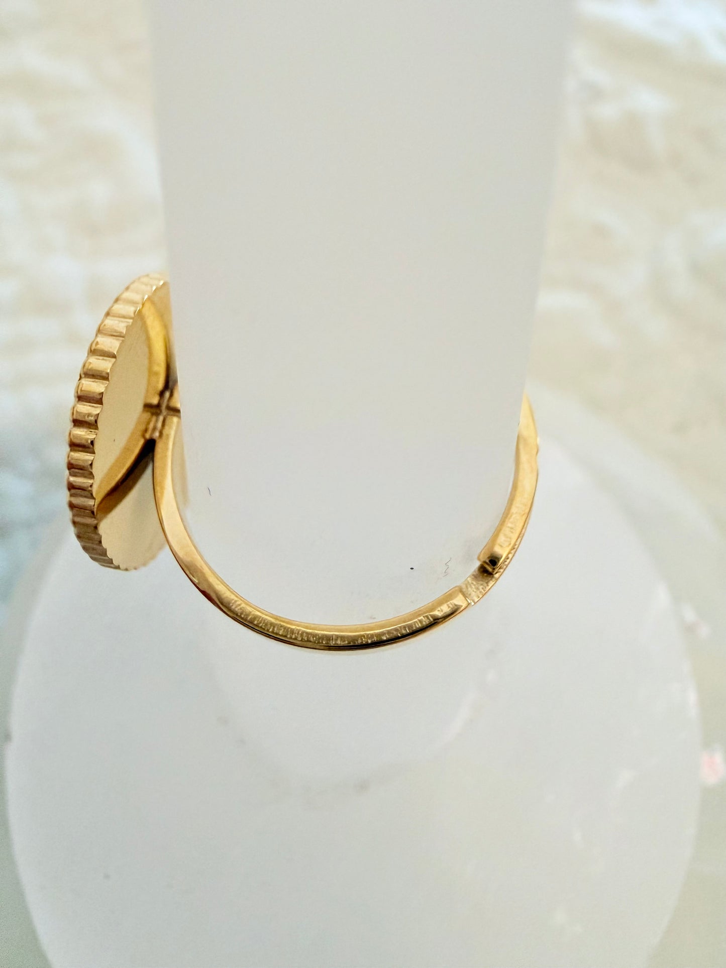Black Obsidian 18k Gold Plated Adjustable Ring