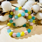 Three Gemstones Bracelets, Kunzite, Jade and Amazonite, 10mm