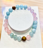 Rose Quartz, Aquamarine and Unakite Fertility 8mm Bracelet