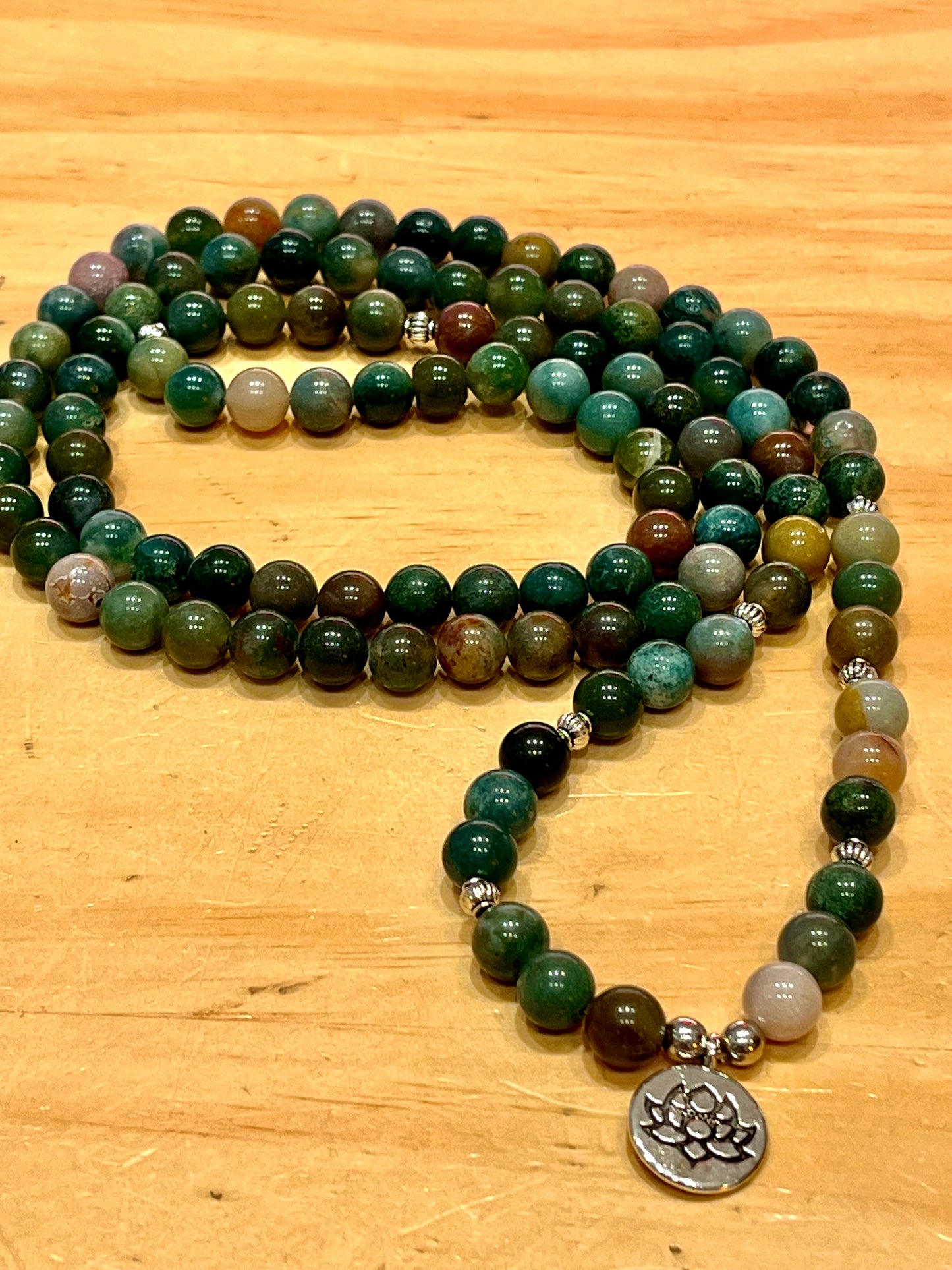 Moss Agate Mala 108 Beads