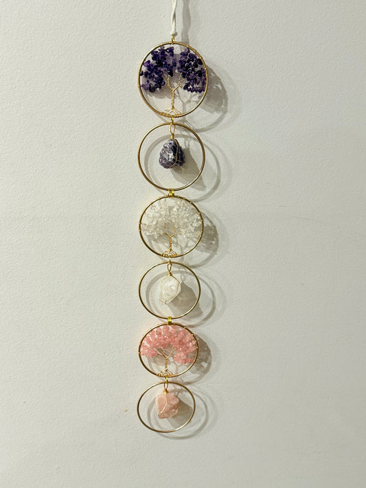 Crystal Tree of Life Hanging Décor – 5-Tier Healing Gemstone Wall Art
