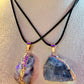 Natural Raw Fluorite Pendant Necklace