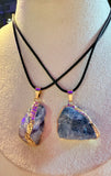 Natural Raw Fluorite Pendant Necklace