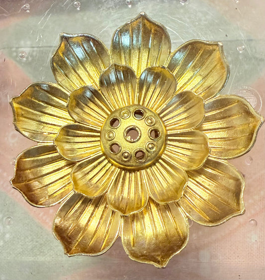 Golden Lotus Incense Holder