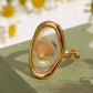 Shell Adjustable Gold Plated Waterproof Ring