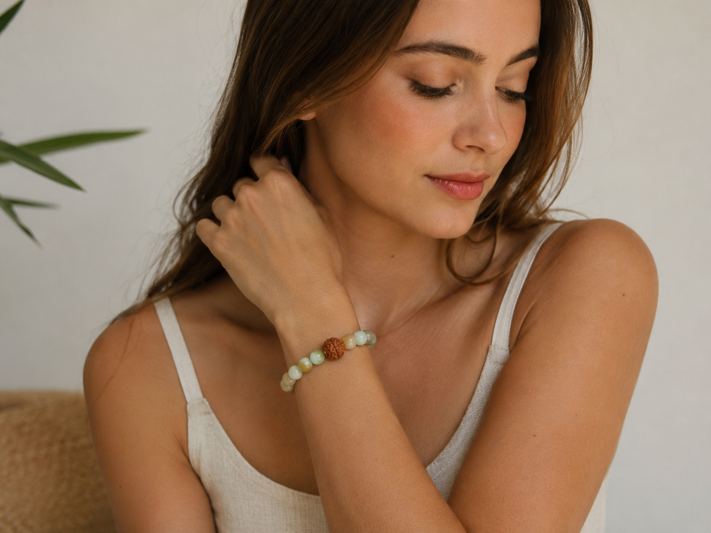 Amazonite & Rudraksha Bracelet 8mm