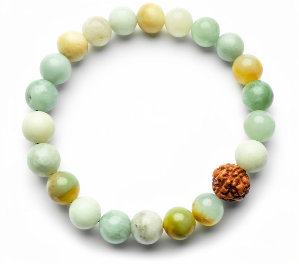 Amazonite & Rudraksha Bracelet 8mm