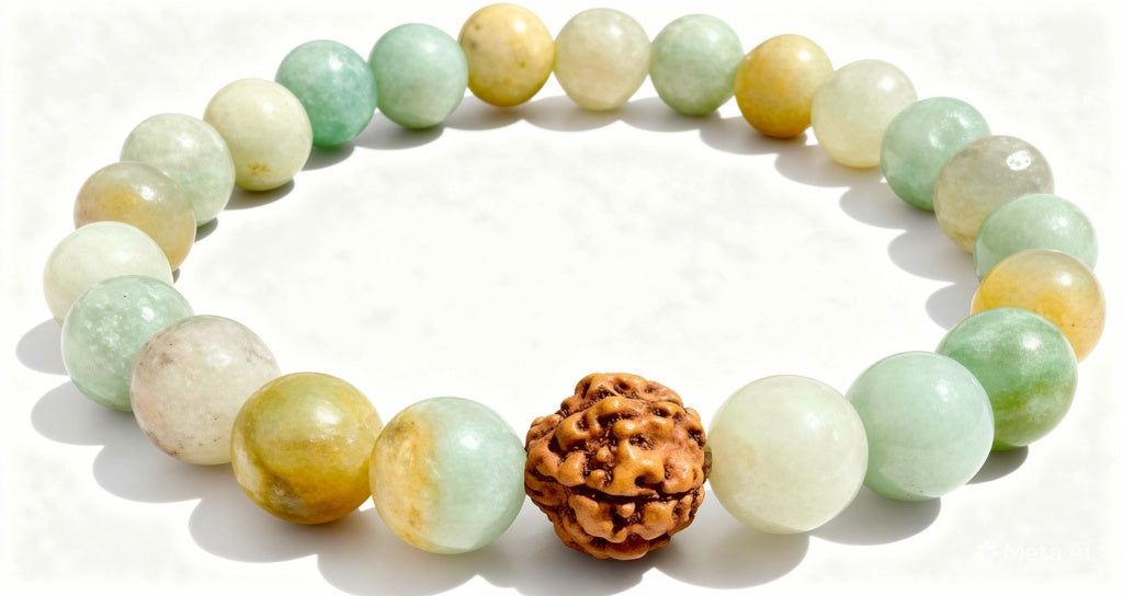 Amazonite & Rudraksha Bracelet 8mm