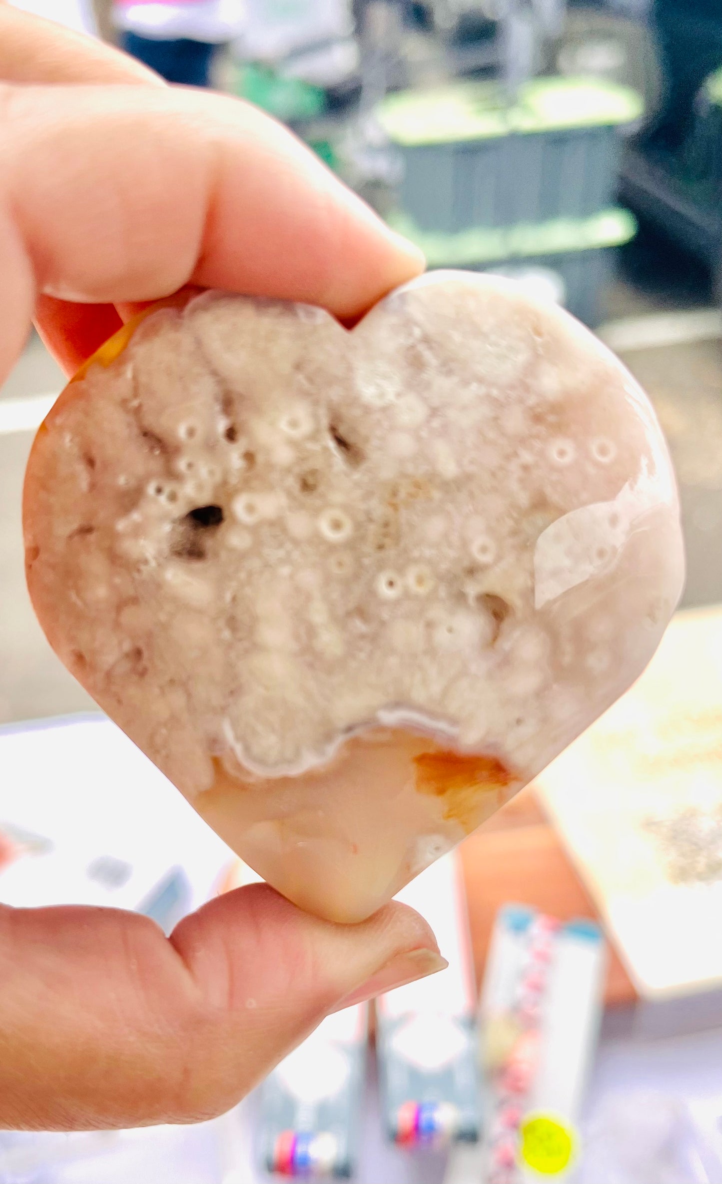 Flower Agate Heart