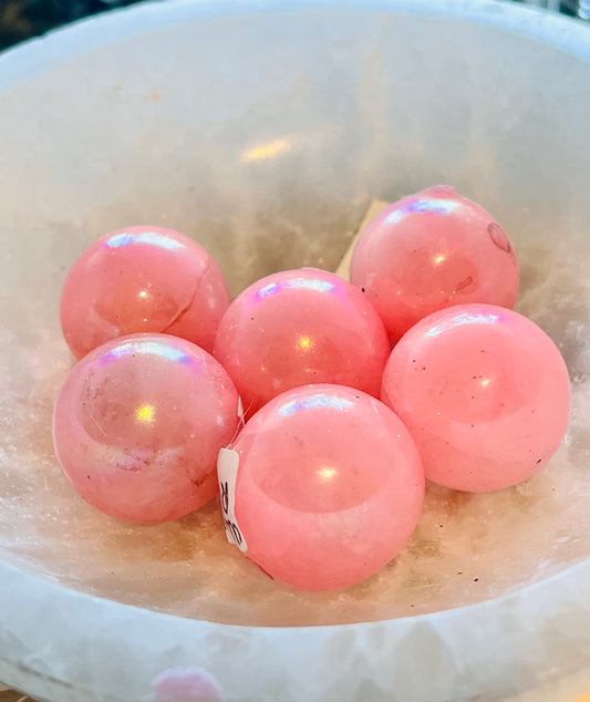 Aura Rose Quartz Small Spheres