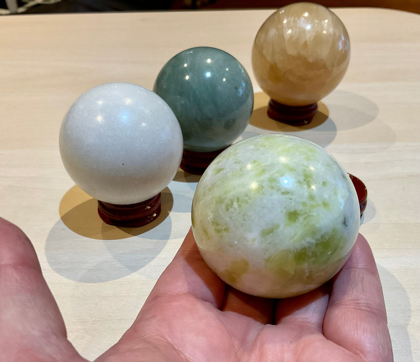 Natural Jade Crystal Spheres