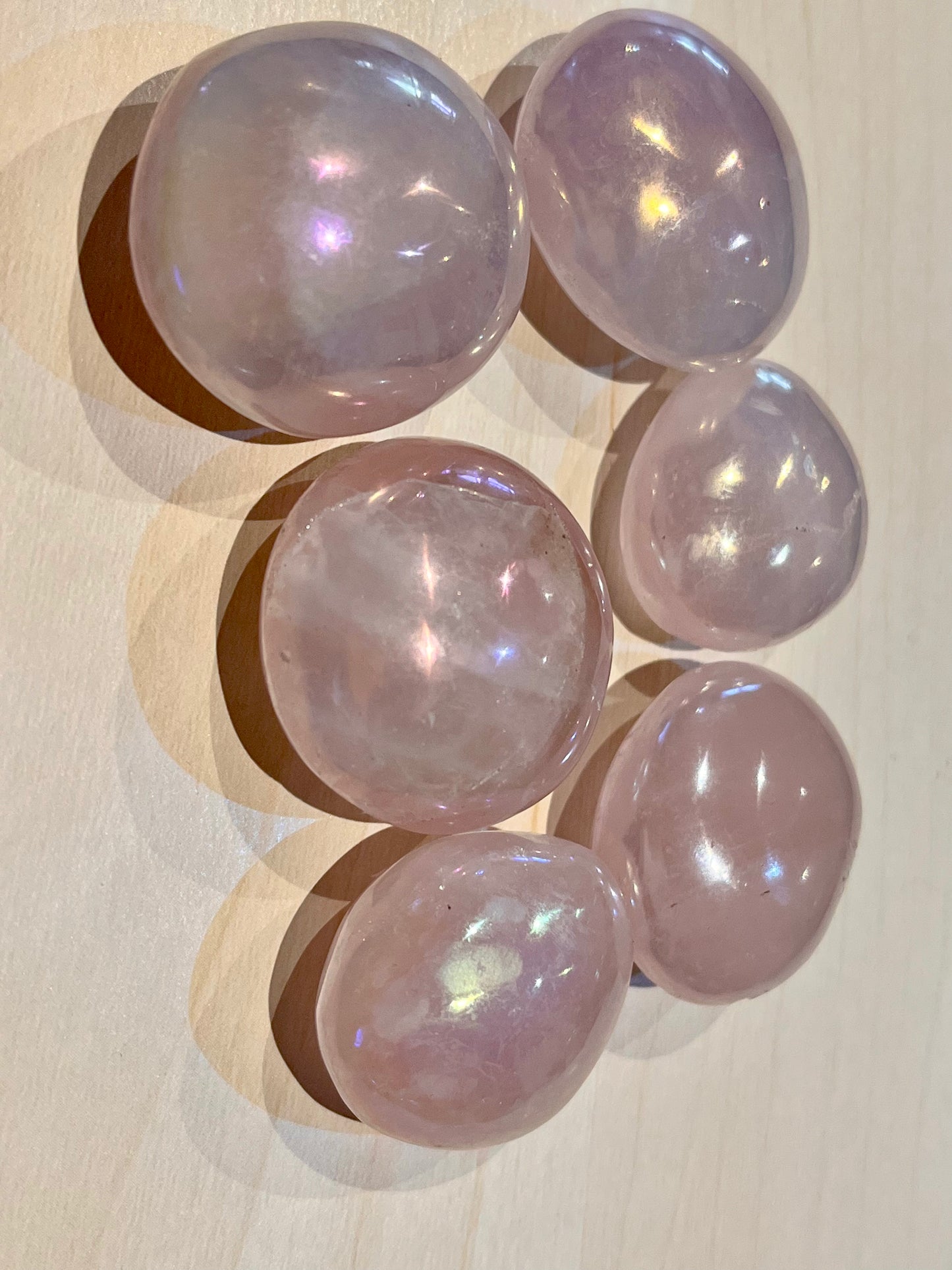 Aura Rose Quartz Small Palm Stones