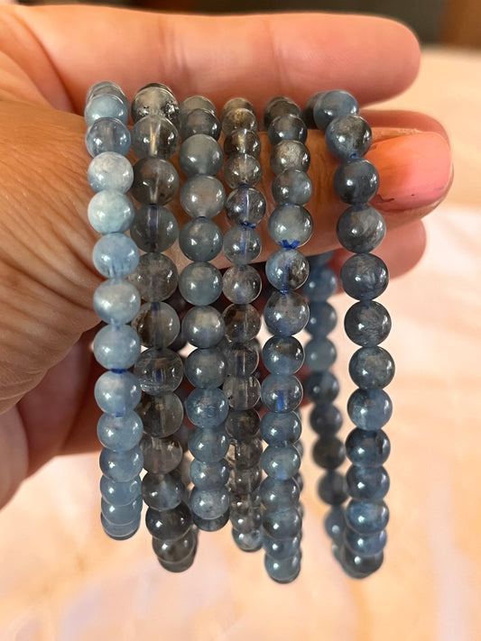 Aquamarine Grade AA 6mm Bracelet