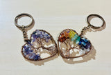 Tree of Life Keyring 7 Chakra Healing Crystal