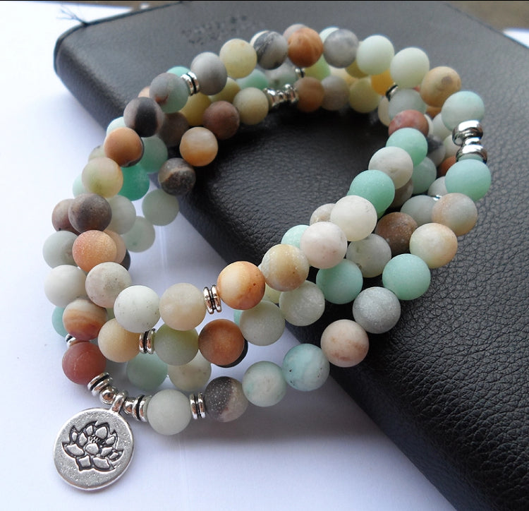 Amazonite Mala Necklace , Gemstone Bracelet