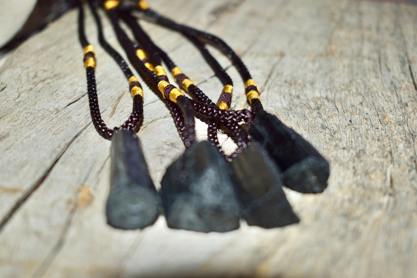 Black Tourmaline Necklace, Raw Black Tourmaline