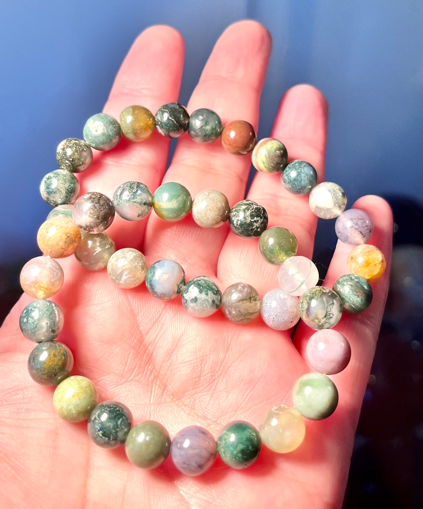 Moss Agate 8mm Bracelets