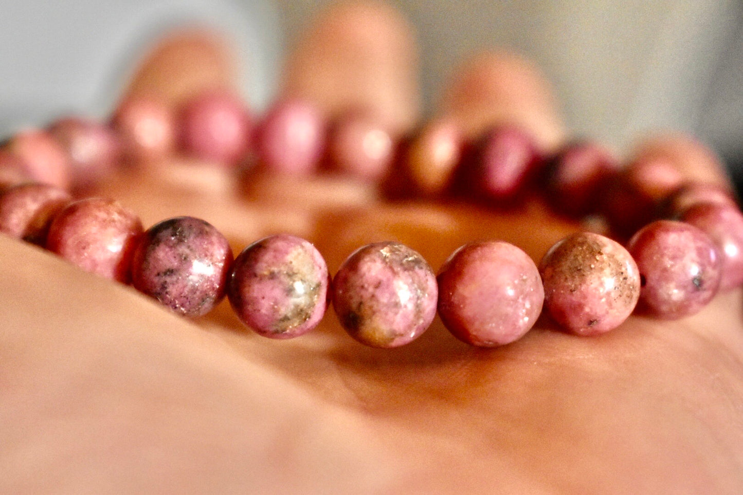 PRECIOUS 9mm RHODONITE BRACELET