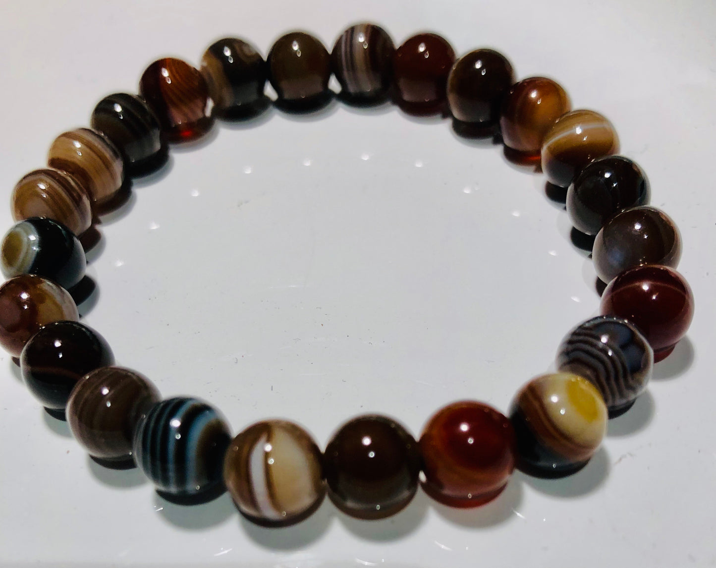 Natural Botswana 8mm Unisex Bracelet