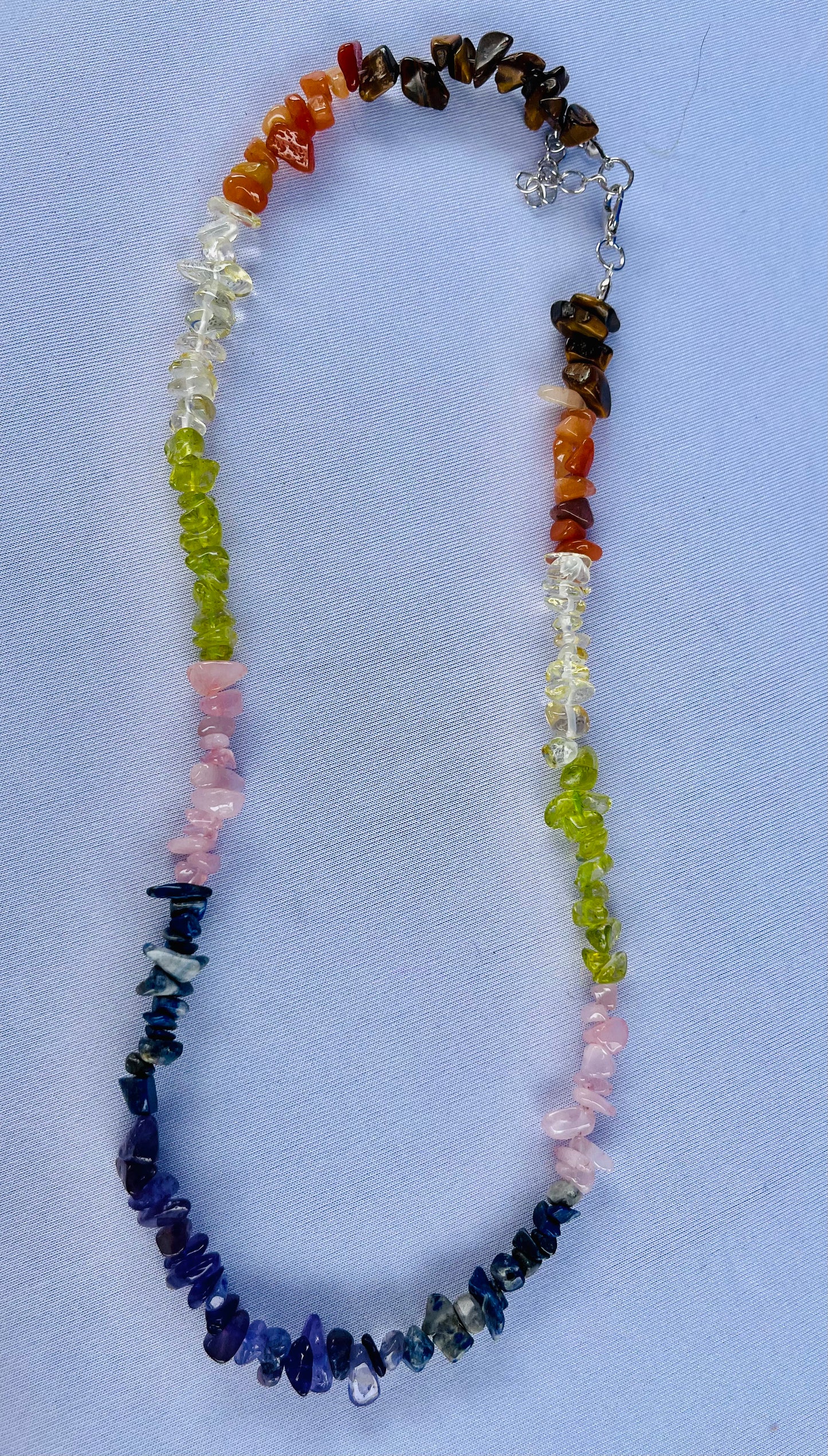 Crystal Chips Seven Chakras Unisex Necklaces