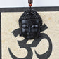 UNISEX NATURAL BLACK OBSIDIAN BUDDHA HEAD PENDANT NECKLACE