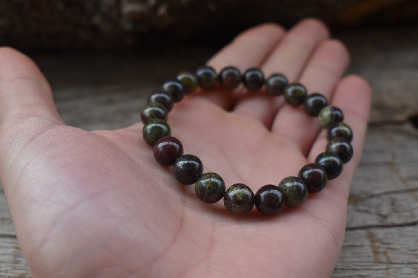 Dragon Blood Jasper beads 8 mm protection bracelet