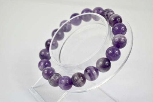 Natural Chevron Amethyst Bracelet 10mm