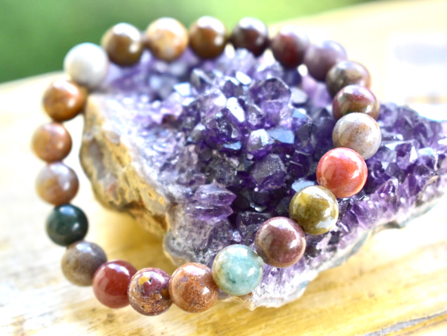 Unisex Multicolour Agate bracelet 8mm