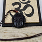 UNISEX NATURAL BLACK OBSIDIAN BUDDHA HEAD PENDANT NECKLACE