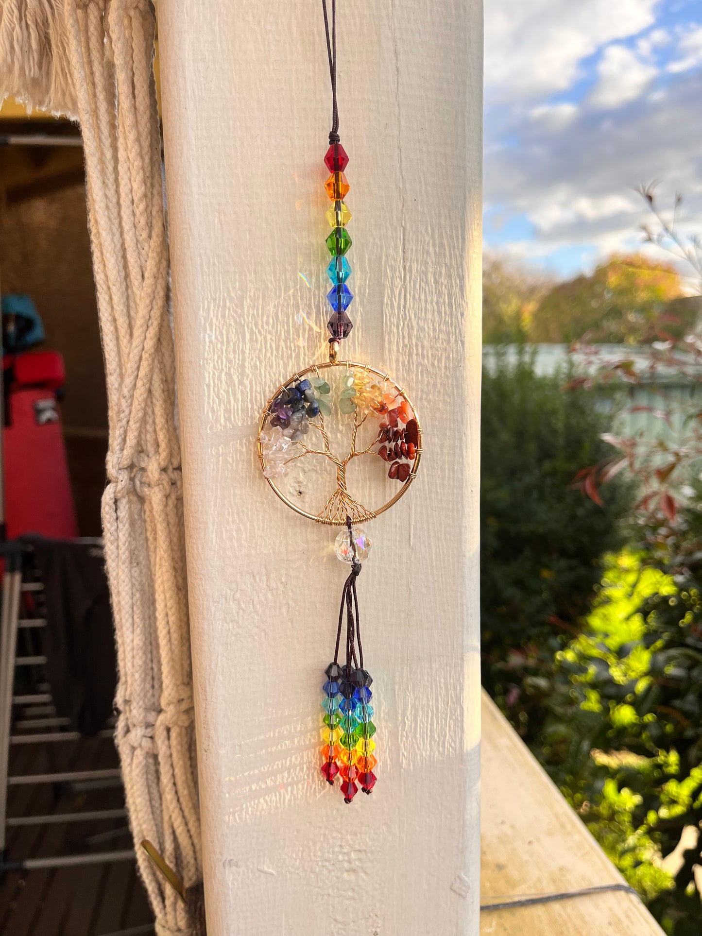 SUNCATCHER TREE OF LIFE WITH CRYSTAL ASSORTED