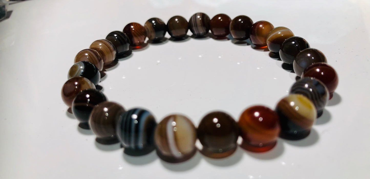 Natural Botswana 8mm Unisex Bracelet