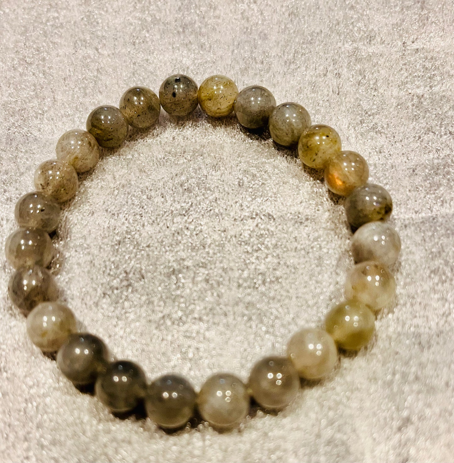 Natural Labradorite Beaded Stretchy Bracelet