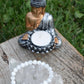 Natural WHITE SELENITE Single Stone Bracelet - grade A, 8mm Smooth Round Bead